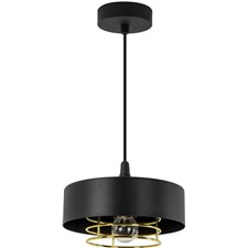 Loftowa lampa wisząca Enzo 1A czarna złota żyrandol do salonu