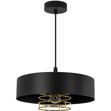 Loftowa lampa wisząca Enzo 1B czarna złota żyrandol do salonu