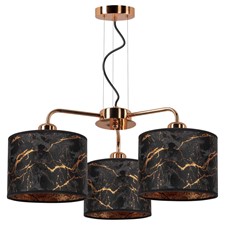 Elegancka lampa wisząca Kamino 3 żyrandol abażurowy glamour