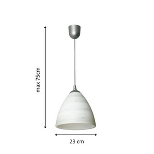 Klasyczna lampa wisząca B (silver) do kuchni żyrandol szklany