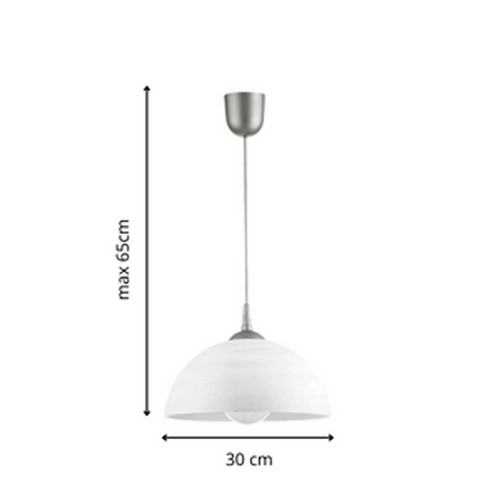 Klasyczna lampa kuchenna wiszaca M (silver) szklana nad stół