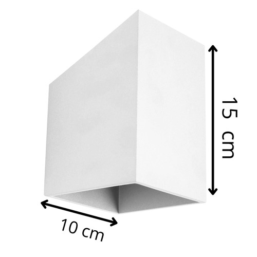 Loftowy kinkiet Rubik długi biały lampa ścienna do salonu