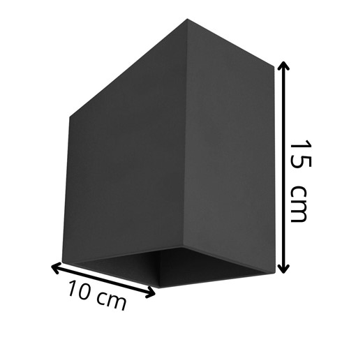 Loftowy kinkiet Rubik długi czarny lampa ścienna do salonu
