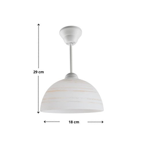 Lampa wisząca Cyrkonia A biała klasyczna żyrandol retro do salonu