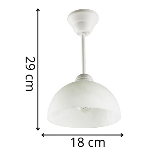 Lampa wisząca Cyrkonia B biała klasyczna żyrandol retro do salonu