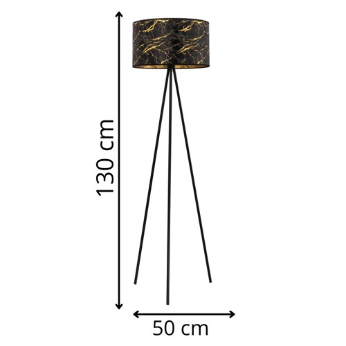 Elegancka lampa podłogowa Ombre stojąca glamour czarna złota